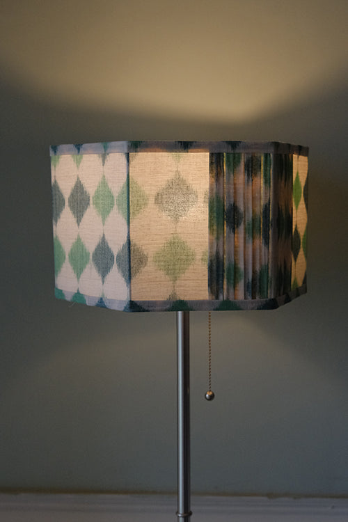 Okhai "Oasis" Ikkat Cream Hexagon Lampshade