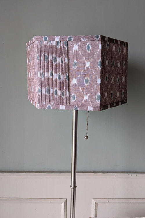 Okhai "Palm Shade" Ikkat Grey Hexagon Lampshade