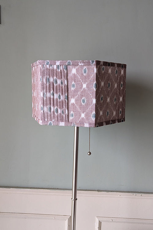 Okhai "Palm Shade" Ikkat Grey Hexagon Lampshade