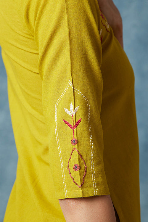 Okhai 'Sahara' Hand Embroidered Mirror Work Pure Cotton Kurta Pant Set | Rescue