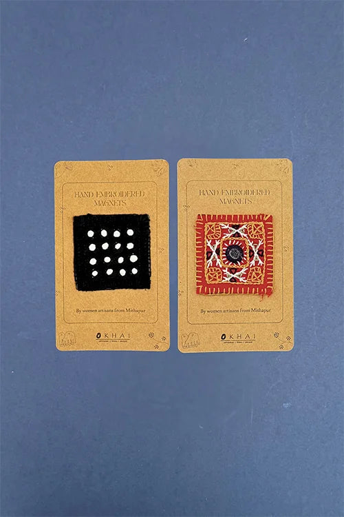 Okhai "Kindle" Hand Embroidered Fridge Magnet (Set of 2)