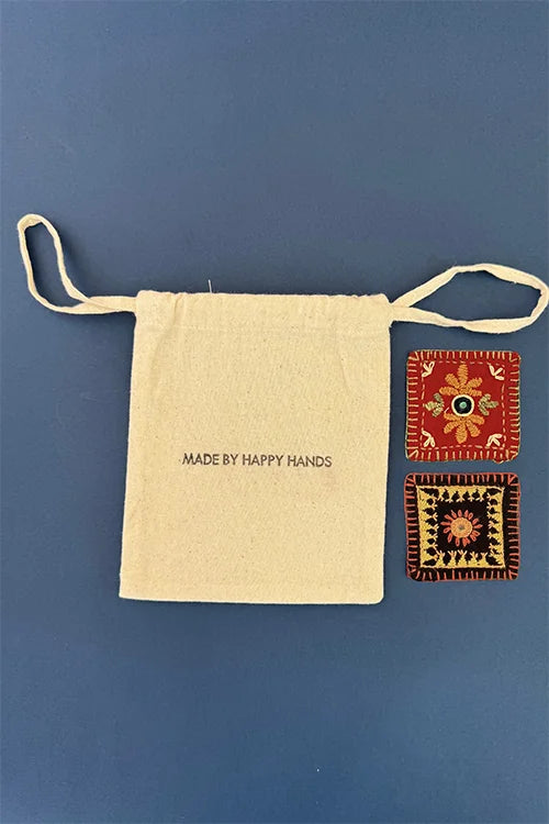 Okhai "Scenery" Hand Embroidered Fridge Magnet (Set of 2)