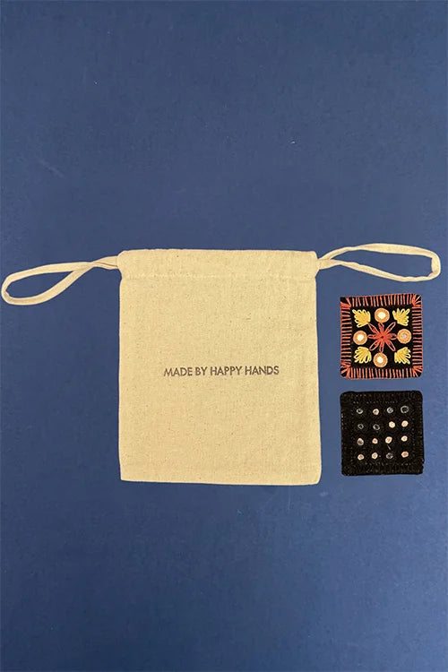 Okhai "Midnight" Hand Embroidered Fridge Magnet (Set of 2)