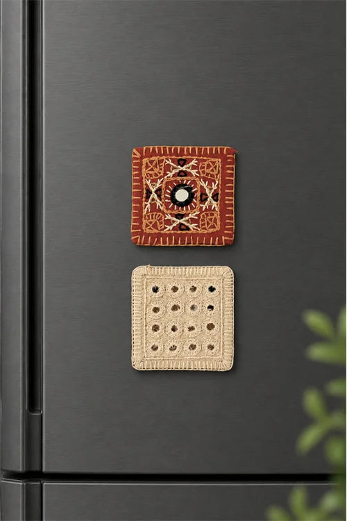 Okhai "Autumn" Hand Embroidered Fridge Magnet (Set of 2)