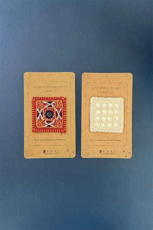 Okhai "Autumn" Hand Embroidered Fridge Magnet (Set of 2)