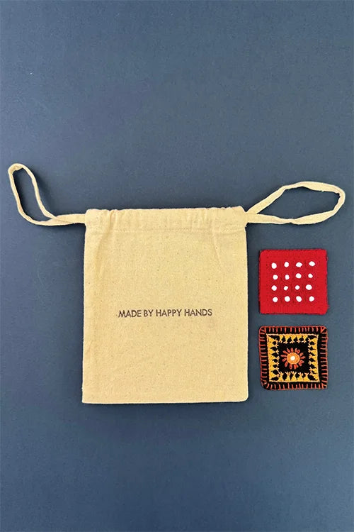 Okhai "Dayglow" Hand Embroidered Fridge Magnet (Set of 2)
