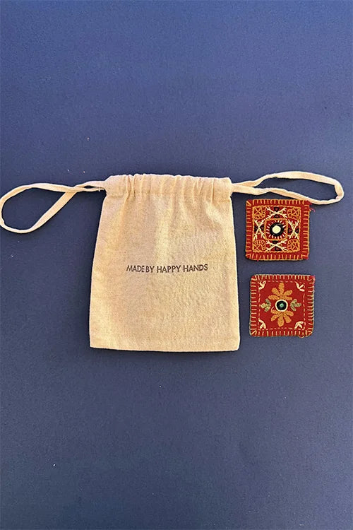 Okhai "Horizon" Hand Embroidered Fridge Magnet (Set of 2)