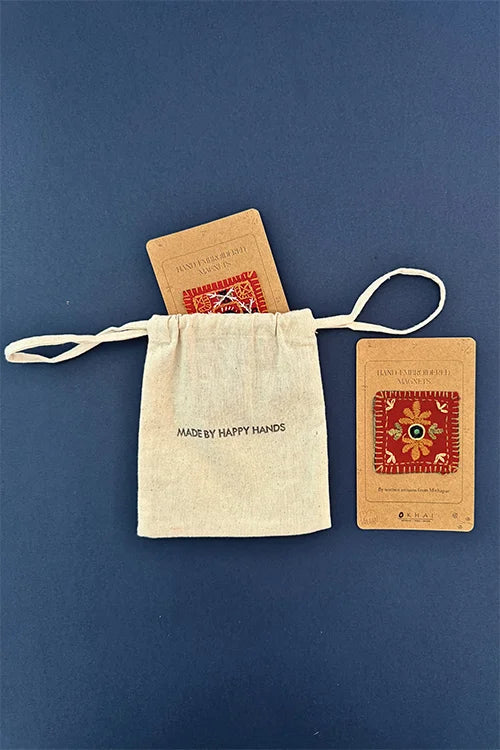 Okhai "Horizon" Hand Embroidered Fridge Magnet (Set of 2)