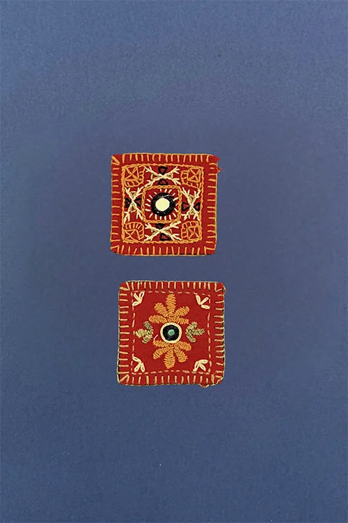 Okhai "Horizon" Hand Embroidered Fridge Magnet (Set of 2)