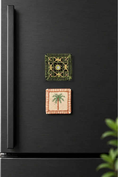 Okhai "Woods" Hand Embroidered Fridge Magnet (Set of 2)