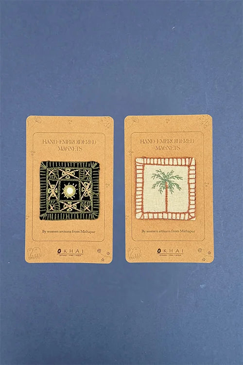 Okhai "Woods" Hand Embroidered Fridge Magnet (Set of 2)