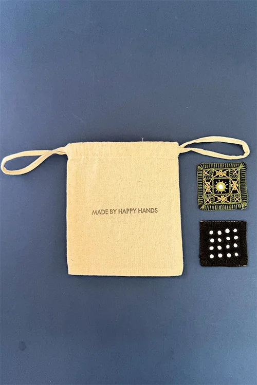 Okhai "Rain" Hand Embroidered Fridge Magnet (Set of 2)