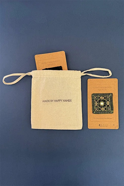 Okhai "Rain" Hand Embroidered Fridge Magnet (Set of 2)