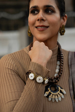 Mayabazaar 'Statement' Handknotted Mumba Devi Bracelet