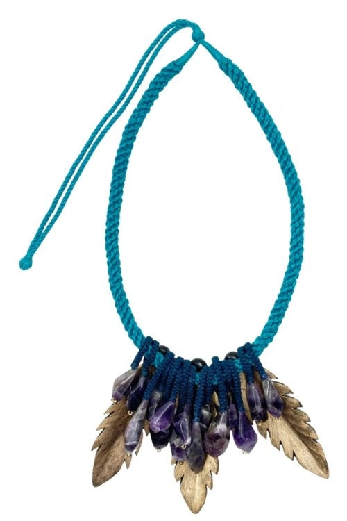Mayabazaar 'Statement' Handwrapped Galena Necklace