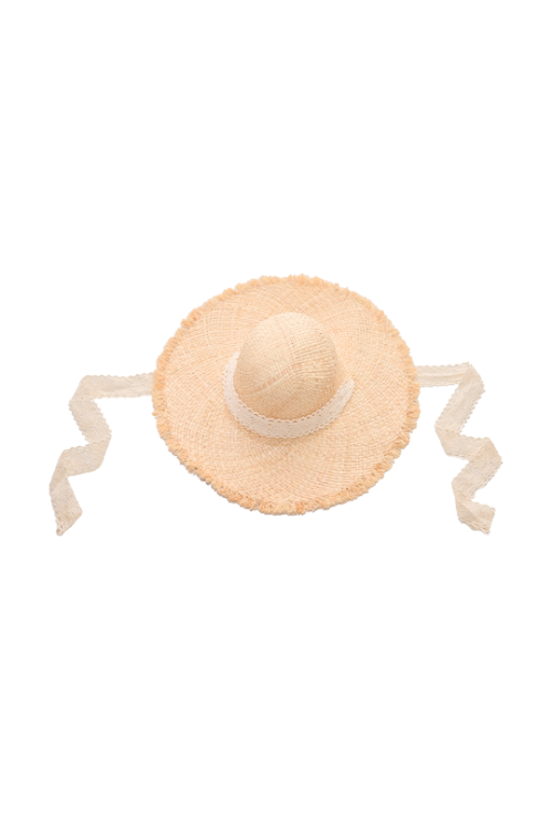 Myaraa White Circular Fringe Hat