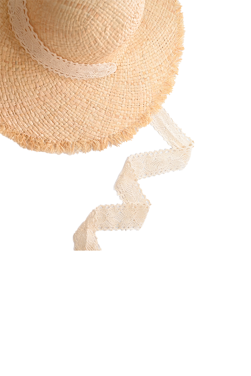 Myaraa White Circular Fringe Hat