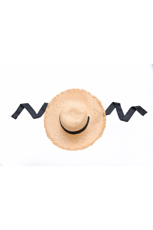 Myaraa Black Circular Fringe Hat