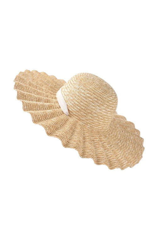 Myaraa Ruffle Hat With White Ribbon