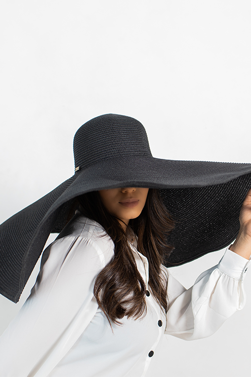 Myaraa Black Oversized Floppy Hat