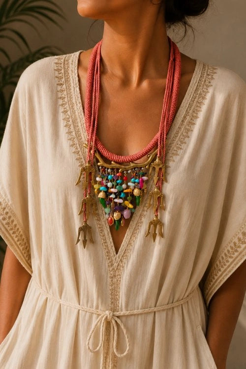 Mayabazaar "Statement" Handkwrapped Poseidon Necklace