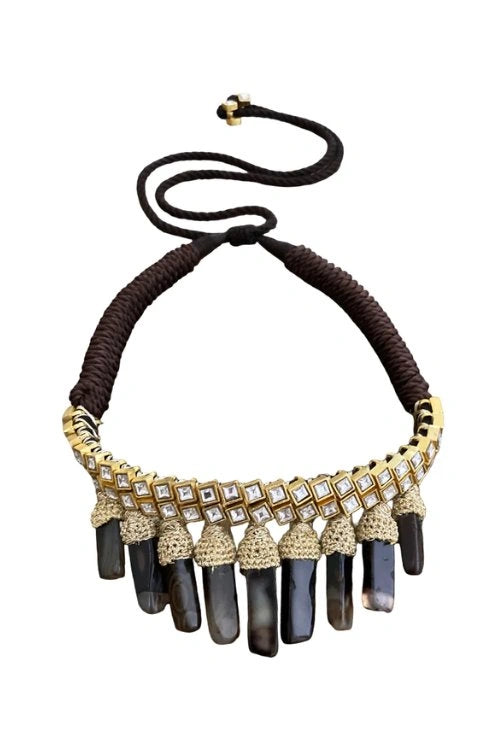 Mayabazaar 'Statement' Handknotted Rimzim Necklace