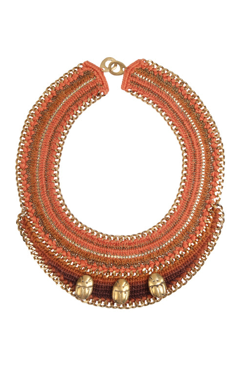 Mayabazaar 'Statement' Crochet Scarrab Collar Necklace