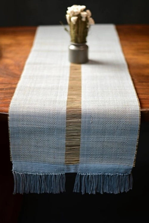 Kadam Haat "Grey" Handcrafted Madurkathi Runner