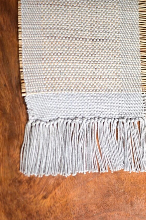 Kadam Haat "Grey" Handcrafted Madurkathi Runner