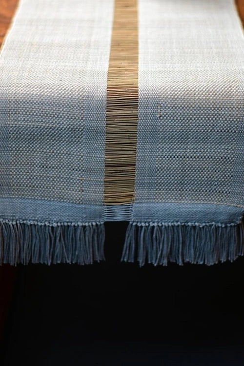 Kadam Haat "Grey" Handcrafted Madurkathi Runner