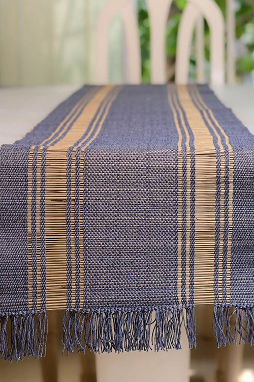 Kadam Haat "Blueberry" Handcrafted Madurkathi Runner
