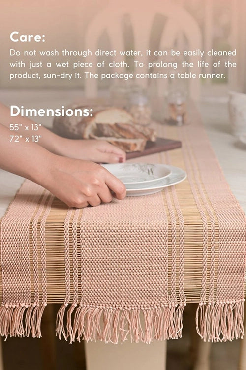 Kadam Haat "Blush Pink" Handcrafted Madurkathi Runner