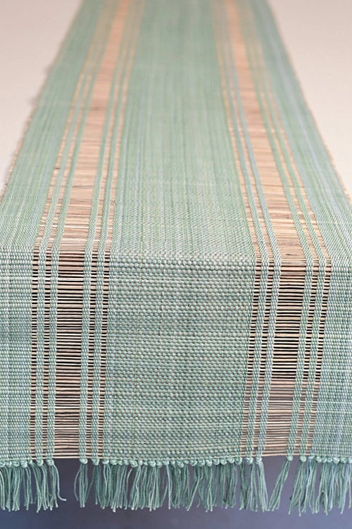 Kadam Haat "Sage Green" Handcrafted Madurkathi Runner