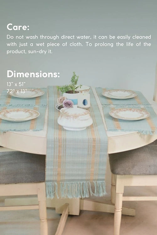 Kadam Haat "Sage Green" Handcrafted Madurkathi Runner