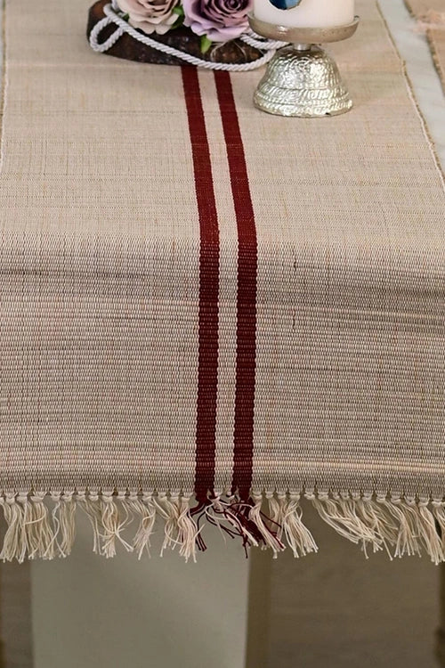Kadam Haat "Vintage Loom Stripe" Handcrafted Madurkathi Runner