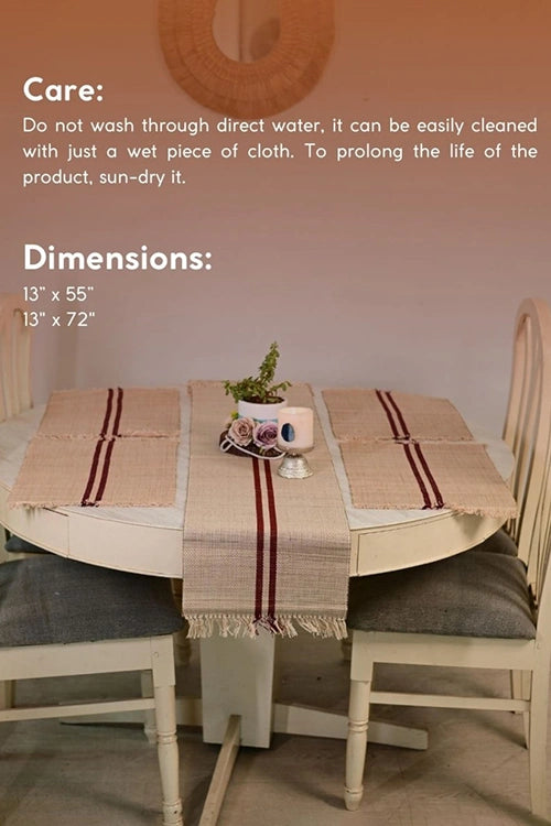 Kadam Haat "Vintage Loom Stripe" Handcrafted Madurkathi Runner