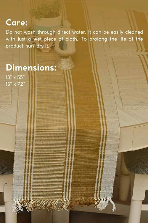 Kadam Haat "Mustard" Handcrafted Madurkathi Runner