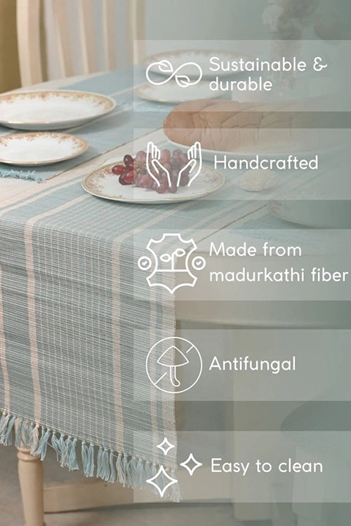 Kadam Haat "Morning Sage" Handcrafted Madurkathi Runner