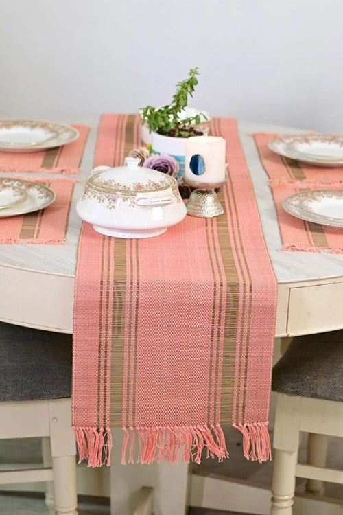 Kadam Haat "Peach" Handcrafted Madurkathi Runner