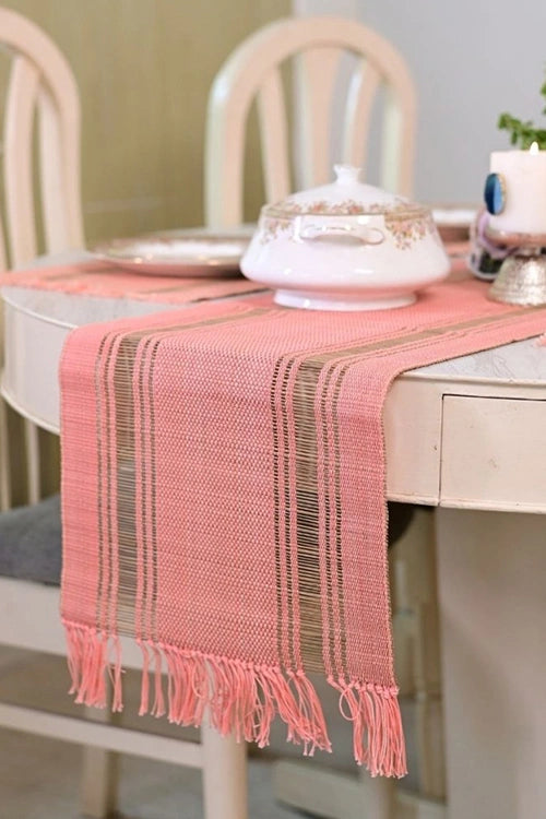 Kadam Haat "Peach" Handcrafted Madurkathi Runner