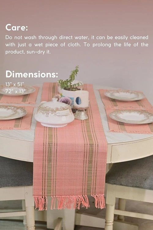 Kadam Haat "Peach" Handcrafted Madurkathi Runner