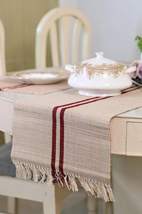 Kadam Haat "Vintage Loom Stripe" Handcrafted Madurkathi Runner