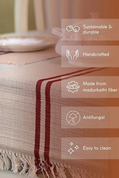 Kadam Haat "Vintage Loom Stripe" Handcrafted Madurkathi Runner