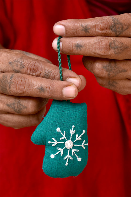 Okhai 'Secret Santa' Hand Embroidered Christmas Ornament