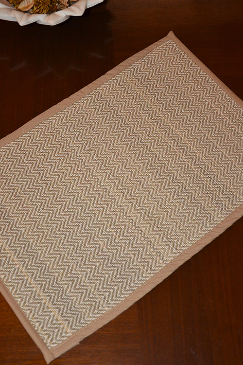 Dharini Madurkathi Chevron Placemats Fawn (Set Of 6)