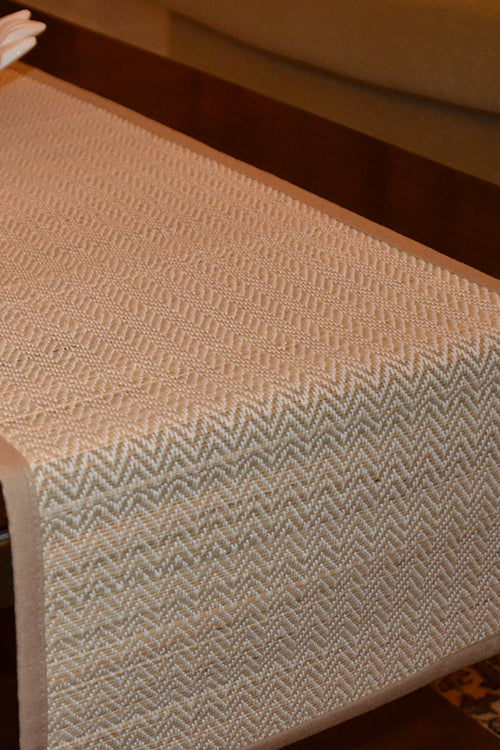 Dharini Madurkathi Chevron Table Runner Fawn