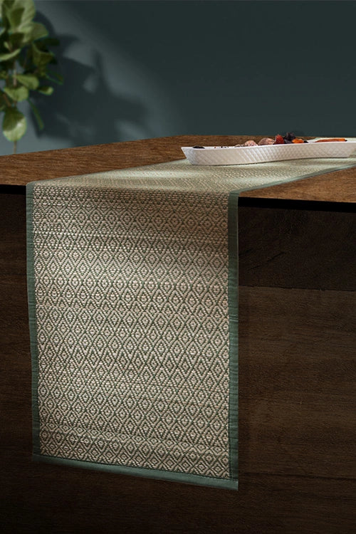 Dharini Madurkathi Table Runner Pista Green
