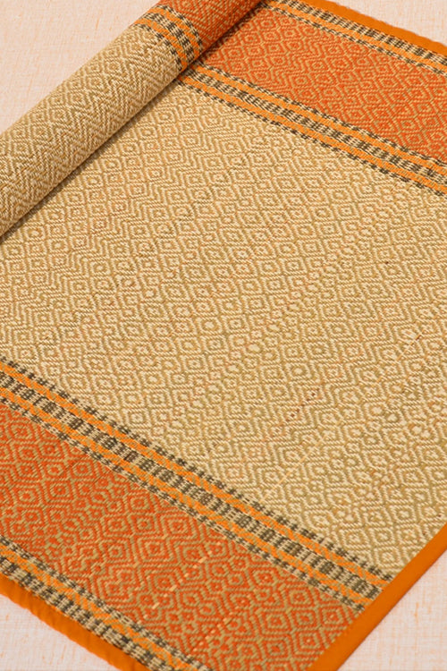 Dharini Madurkathi Floor Mat Mustard Natural (2Ft X5Ft)
