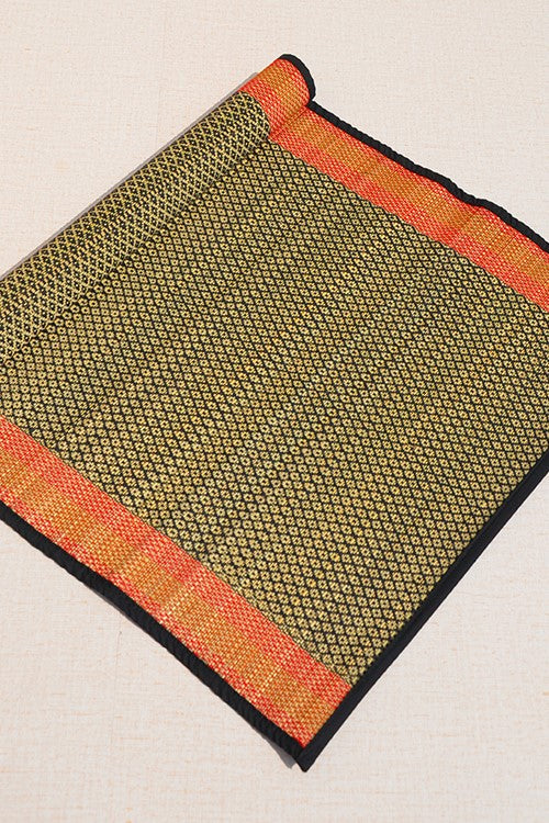 Dharini Madurkathi Floor Mat Black Natural (2Ft X5Ft)