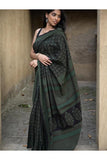 Exclusive Bagh Hand Block Printed Cotton Saree - Ornate Floral